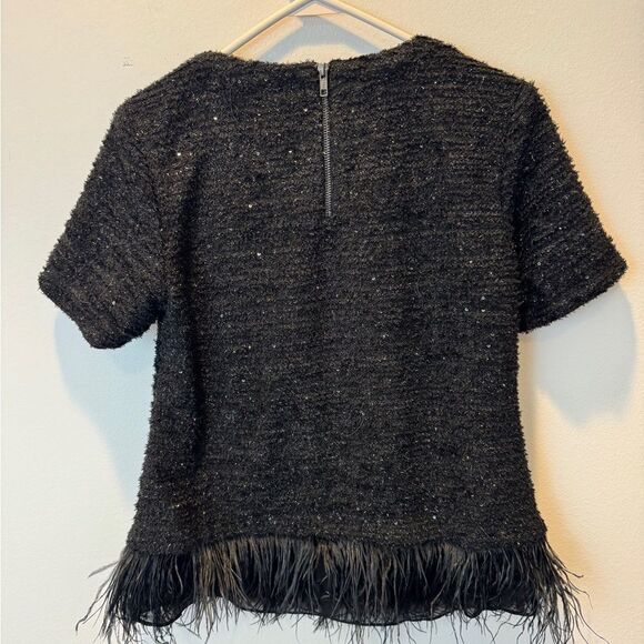 Anthropologie Deletta Boucle and Feather Top Size Medium - Picture 7 of 8
